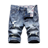 Pantalones cortos vaqueros desgastados vintage para hombre